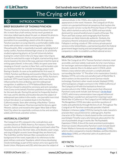 SOLUTION: The crying of lot 49 litchart - Studypool