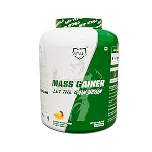AHP VITALS Mango Flavour Mass Gainer (3 KG, 21 Servings) | Protein 28g ...