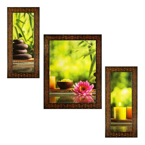 Indianara 3 Piece Set of Floral Framed Wall Hanging Art (6 X 13, 10.2 X ...