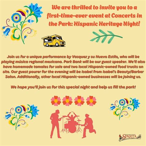 Hispanic Heritage Night. Concerts in the Park Sparta, WI, Evans ...