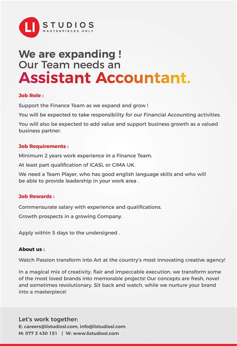 Assistant Accountant 2026
