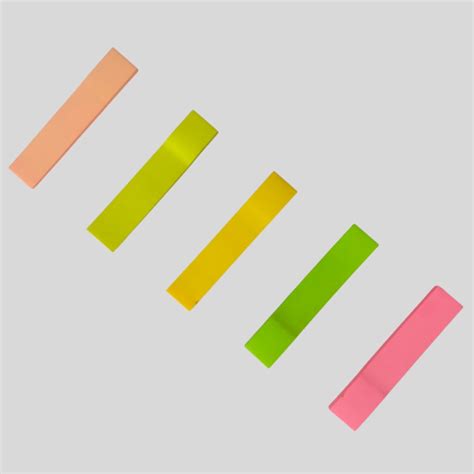 Cute 5 Colored Long Sticky Notes(200 Pages)