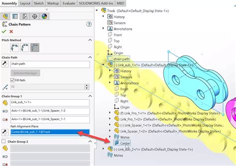 Image result for SolidWorks Chain Pattern Tutorial