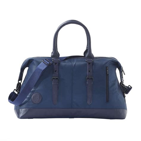 Buy MonaB Rearden Duffle | Vegan Leather Duffle Bag | Navy