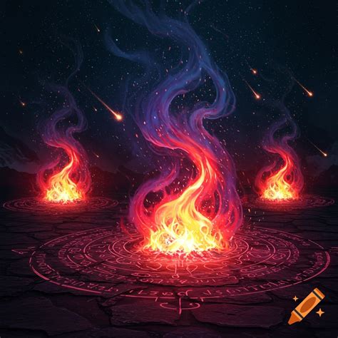 Arcane runic fire god epic logo illustration in vector format on Craiyon