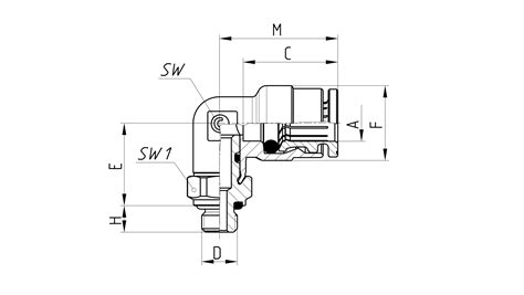 HP6522 4-M6X0,75 | Fittings, Connectors and tubes