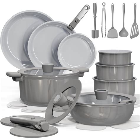 CAROTE 27pcs Ceramic Cookware Set Nonstick, Pots and Pans Set Non stick ...