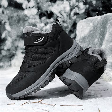 Akiihool Men's Snow Boots Wide Mens Lightweight Hiking Boots Mid Ankle ...