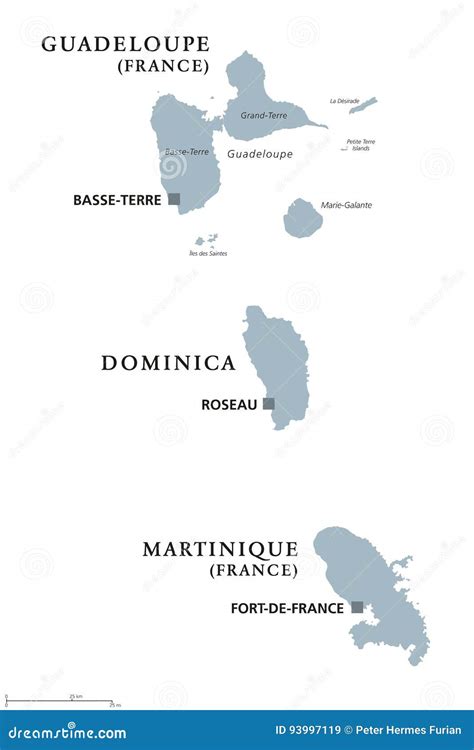 Guadeloupe Political Map Vector Illustration | CartoonDealer.com #55715550