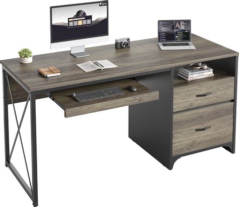 Amazon.com: Modern Design Venice Office Computer Desk with 3 Locking ...