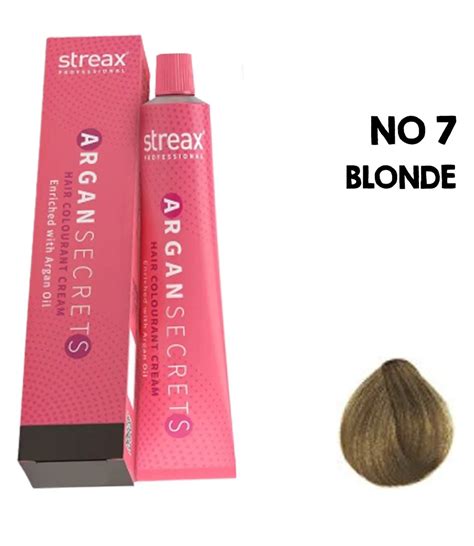 Buy Streax Professional Argan Secrets Hair Colourant Cream - Blonde 7 ...