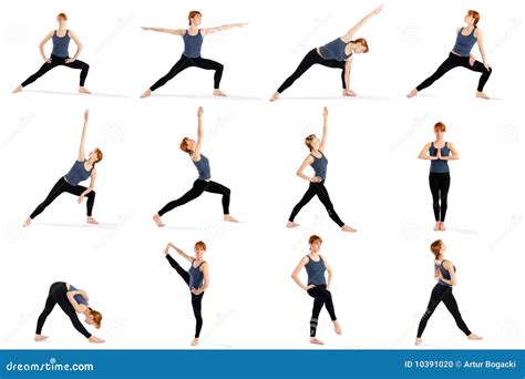 Fitness Woman In Various Standing Yoga Poses Stock Photo - Image: 10391020