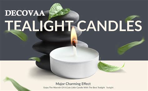 DECOVAA 4 Hours Unscented Tealight Candles, Long-Lasting and Clean ...