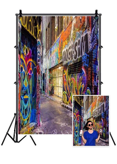 AOFOTO 8x10ft Street Graffiti Wall Photography Background Grunge ...