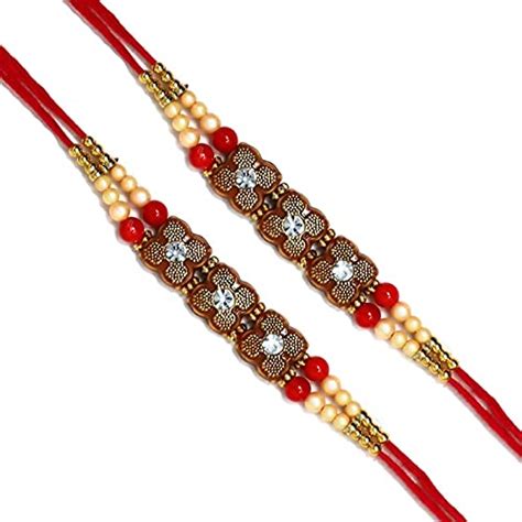 Buy Tied Roots Send Rakhi For Brother Swastik AD Wooden Beads Rakhi For ...