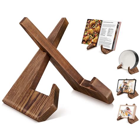 Solid Wood Cookbook Stand - Farmhouse Kitchen Decor Cookbook Holder ...
