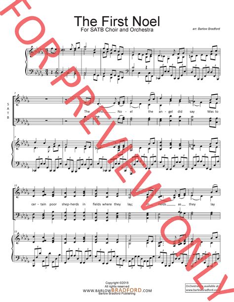 The First Noel Sheet Music Satb
