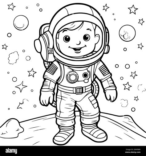 Free Printable Astronaut In Space Pdf Coloring Page