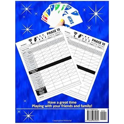 Buy Phase Ten Score Sheets: Large Print Score Pads with Size 8.5 x 11 ...