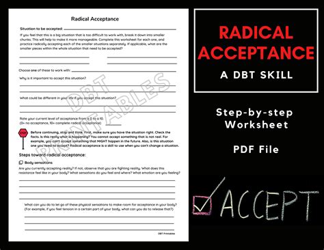 Radical Acceptance Pdf Therapist Aid - TherapistAidWorksheets.net