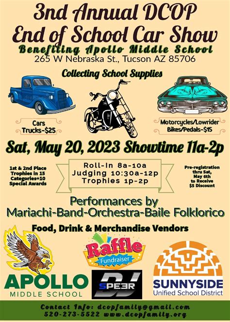 3rd Annual DCOP End of School Car Show Tickets at Apollo Middle School ...