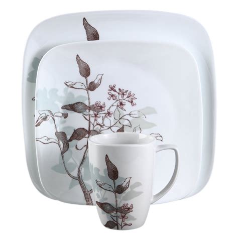 Corelle Square 16-Piece Dinnerware Set, Twilight Grove, Service for 4 ...