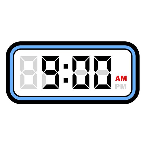 Digital Clock Time at 9.00 AM, Digital Clock 12 Hour Format 32048483 PNG