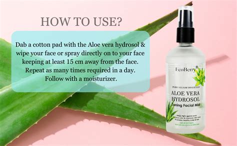 EcoBerry Pure Steam Distilled Aloe Vera Hydrosol Toning Facial Mist ...