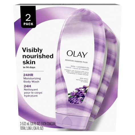 Amazon.com : Olay Moisture Ribbons Plus Shea + Lavender Oil Body Wash ...