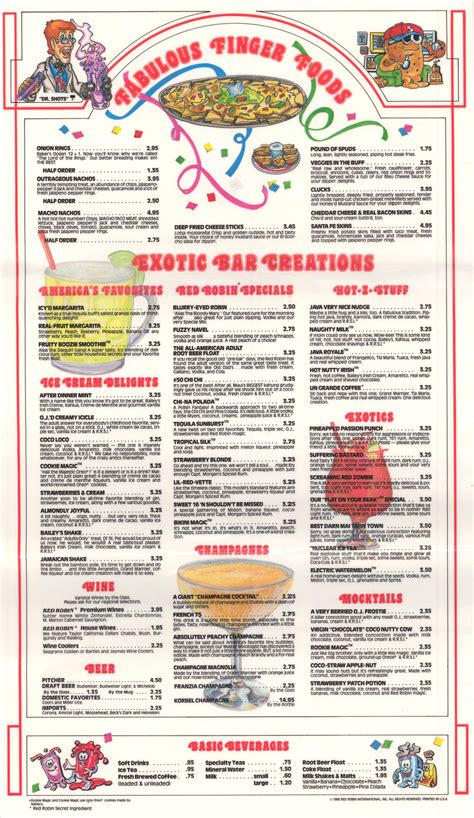 Red Robin Restaurant Menu