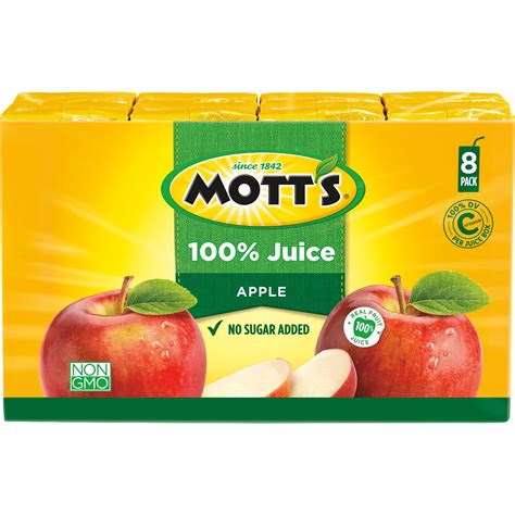 Mott's 100% Apple Juice, 6.75 Fl Oz Boxes, 8 Count - Walmart.com ...