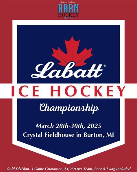 Labatt Ice Hockey Championship, Crystal Fieldhouse, Burton, 28 March to ...