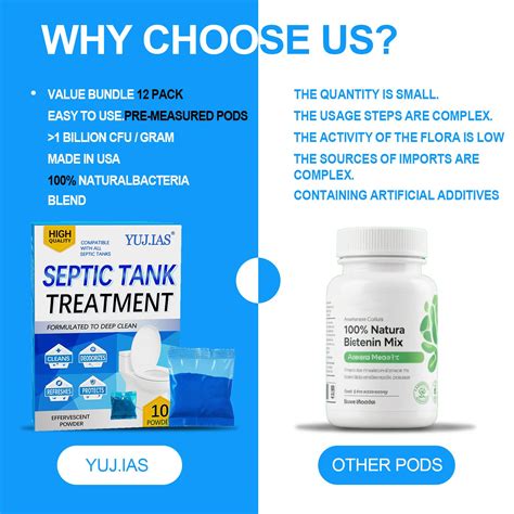YUJIAS 10 Packs Toilet Septic Tank Effervescent Tablets Deep Cleaning ...