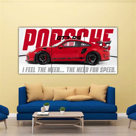 Red Porsche GT3 RS Split Poster – Frame Kro