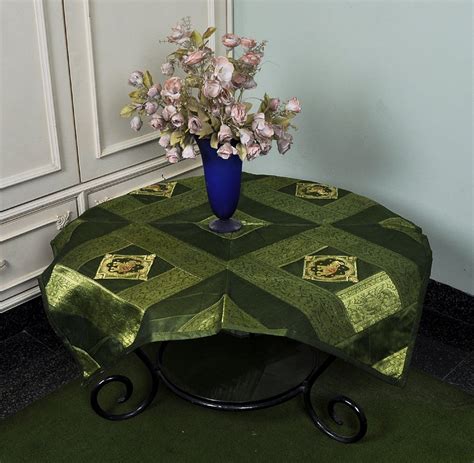 Buy Lal Haveli Home Decorative Banarasi Silk Home Decor Silk Table ...