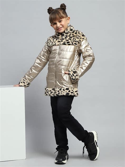 Buy Girls Beige Solid Mock Neck Full Sleeve Jacket Online in India ...