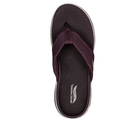 Skechers Burgundy Go Walk Arch Fit San Womens Slippers Style ID: 140220 ...