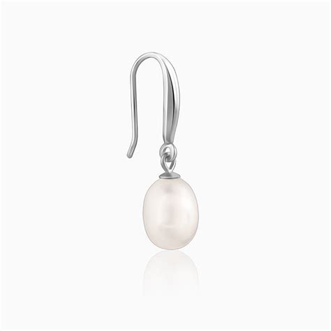 Silver White Pearl Drop Earrings – GIVA Jewellery