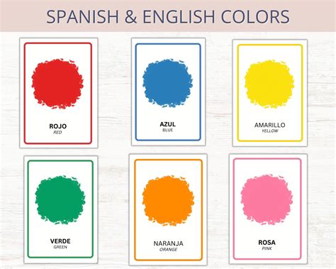 Colors In Spanish English