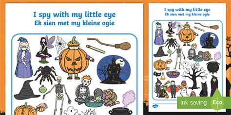 Halloween Themed I Spy With My Little Eye Worksheet / Worksheet