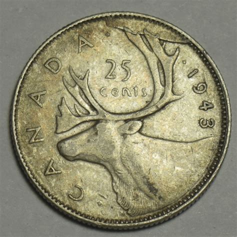 1943 Canadian Quarter XF/AU - Mount Vernon Coin