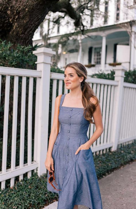 Gal Meets Glam Collection Riley Dot Chambray Fit & Flare Sundress ...