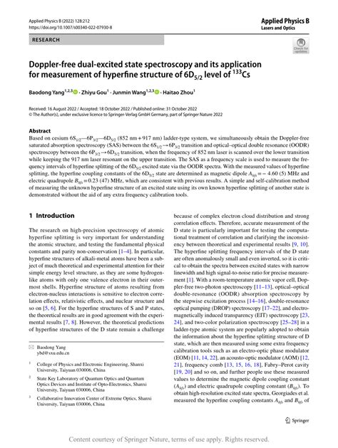 Hyperfine Structure Spectroscopy 的图像结果