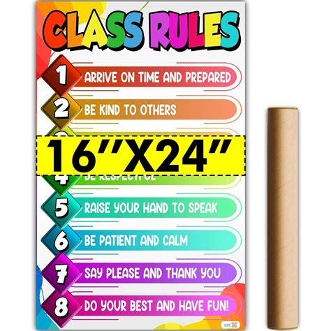 16''x24'' Classroom Rules Poster and Expectations, Motivational ...