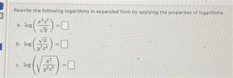 Writing Logarithms in Expanded Form 的图像结果