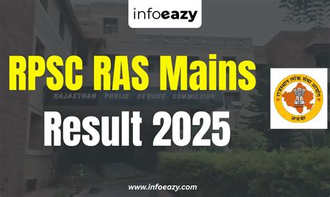 RPSC RAS Mains Result 2025 Out, PDF Download, Cut Off