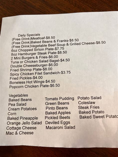 Menu at County Line Cafe, Galax
