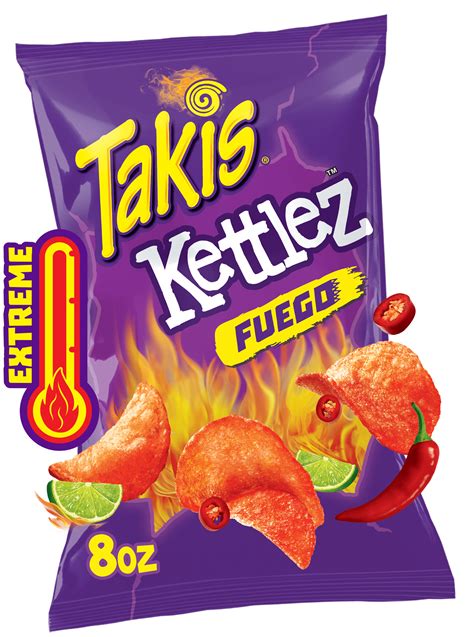 Takis Fuego Kettlez 8 oz Sharing Size Bag, Hot Chili Pepper & Lime ...