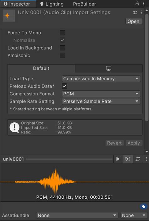 Unity Audio Setting 的图像结果