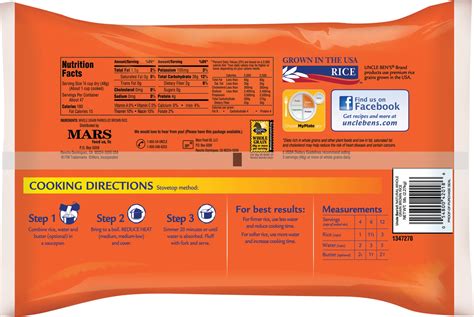 Uncle Ben's Wild Rice Nutrition Facts at Tracey Parmelee blog